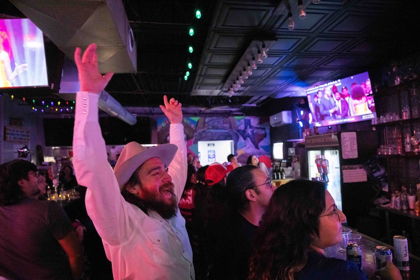 Panther City kitchen manager Fabián Alvarado reacts after Panther City BBQ was named a...