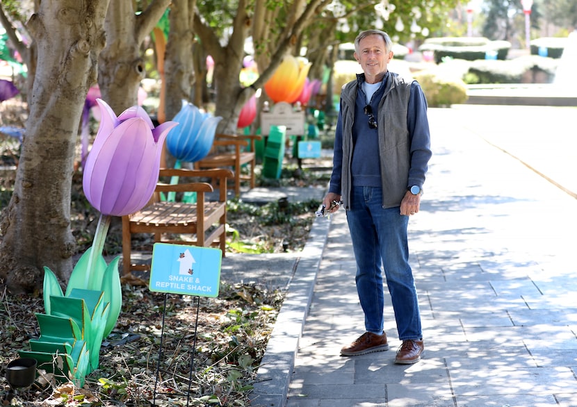 Ron Natinsky, executive director of the Texas Discovery Gardens, standing along the path...