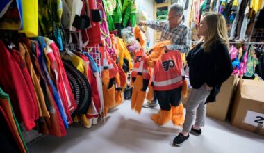 Robert Berman and Tina Wayne Berman, co-owners of Rasta Imposta/Imposta Costumes at their office and warehouse, in New Jersey in April. The company said earlier this year it was facing big price increases due to tariffs, and worried about orders being canceled.