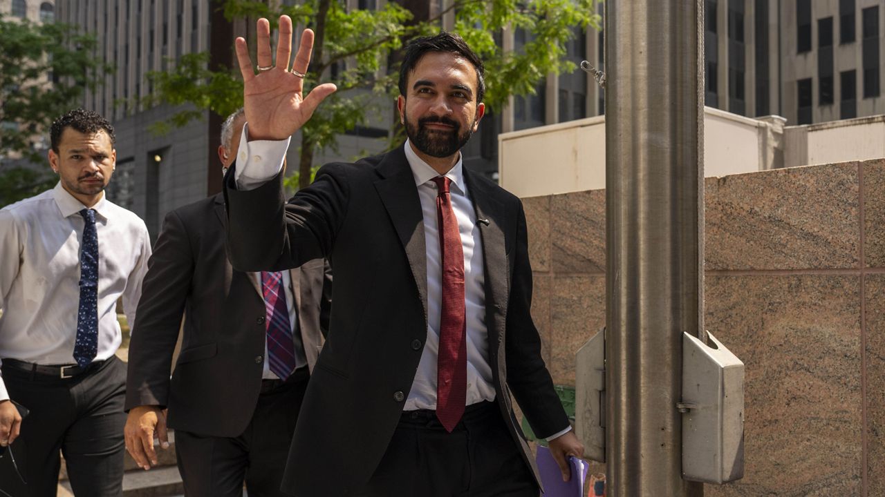 New York City Democratic mayoral candidate Zohran Mamdani leaves a press conference outside the Jacob K. Javits federal building Thursday, Aug. 7, 2025, in New York. (AP Photo/Yuki Iwamura)