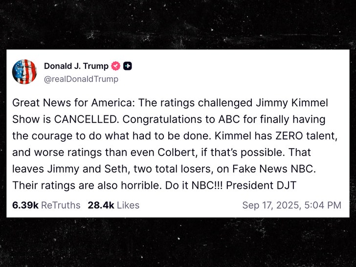 donald trump tweets about jimmy kimmel truth social