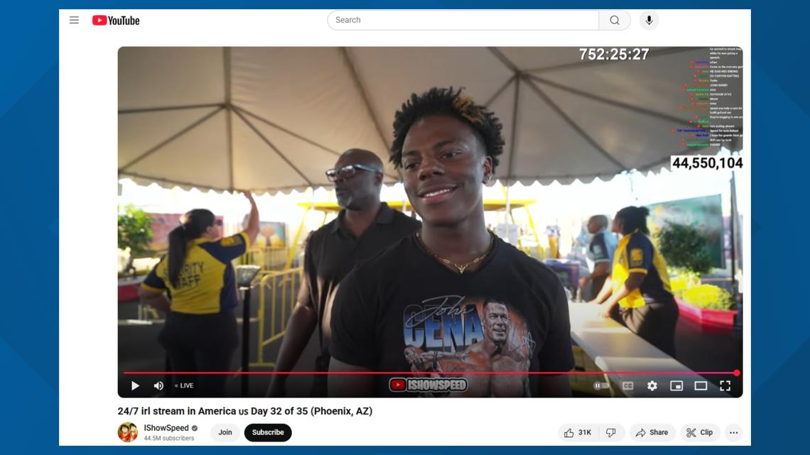 'IShowSpeed' stops in Arizona, greeted by large crowds at each Valley stop
