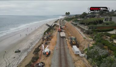 Del Mar bluffs stabilization construction