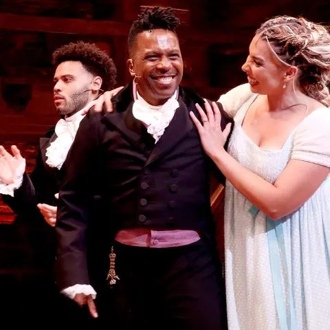 Bruce Glikas/WireImage Trey Curtis, Leslie Odom Jr. and Morgan Anita Wood