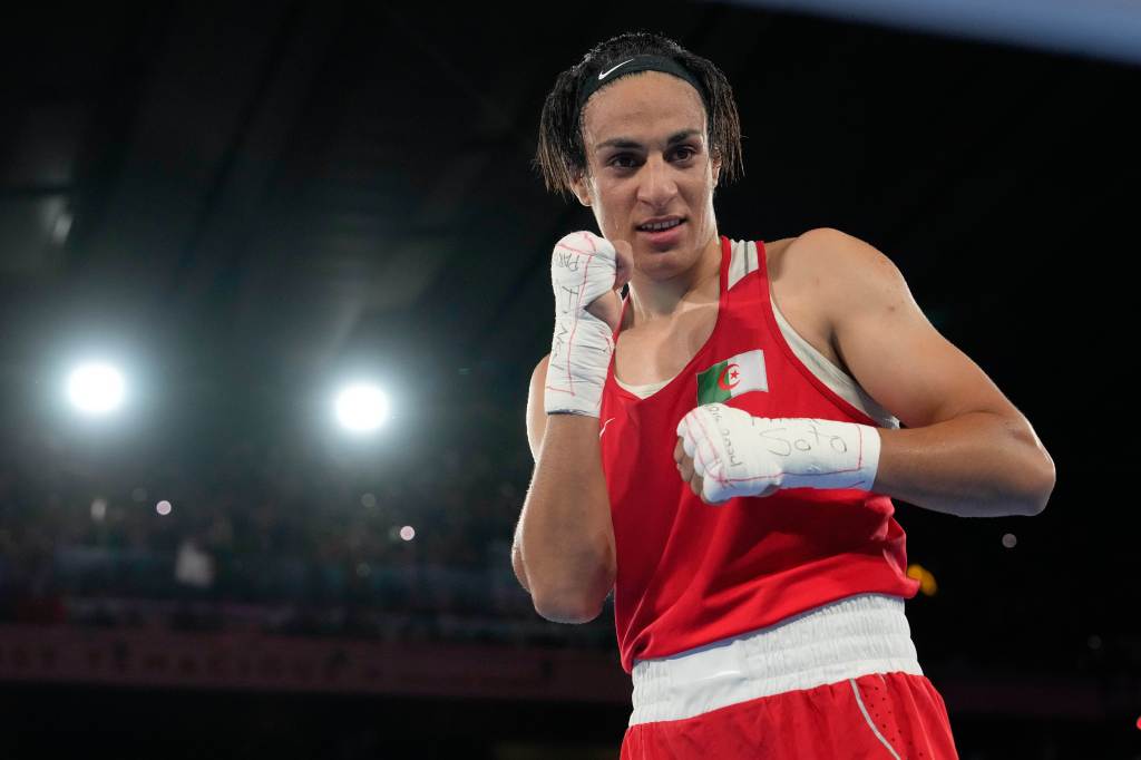Imane Khelif, gold medalist in women's 66 kg boxing at the 2024 Summer Olympics.
