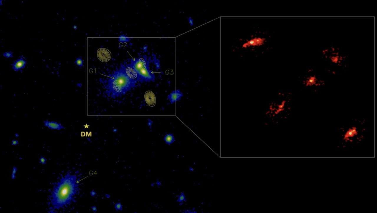 Alma Einstein Cross Five Images Dark Matter Halo Diagram