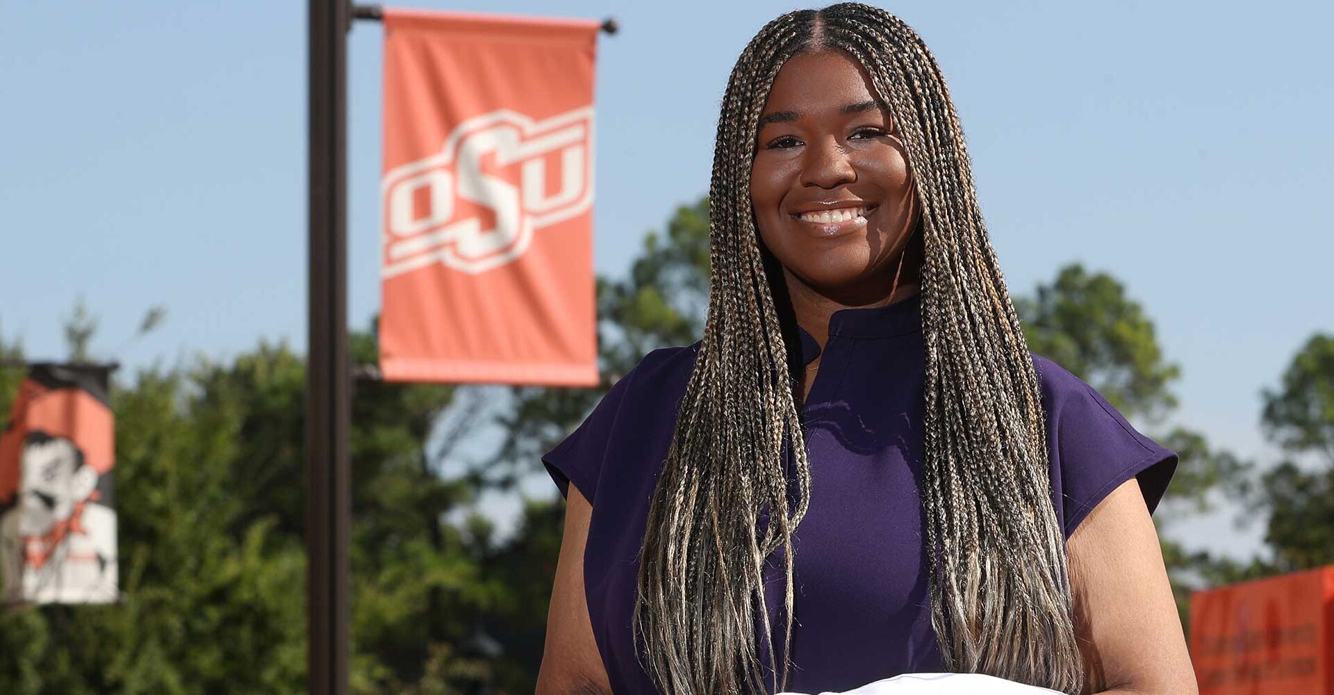 Medical student Amara Dike, who was a part of the Robert A. Winn Clinical Investigator Pathway Program, at the OSU Center for Health Sciences campus.