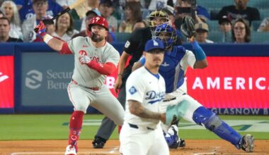 Phillies clinch NL East title in wild 10th-inning comeback against Dodgers