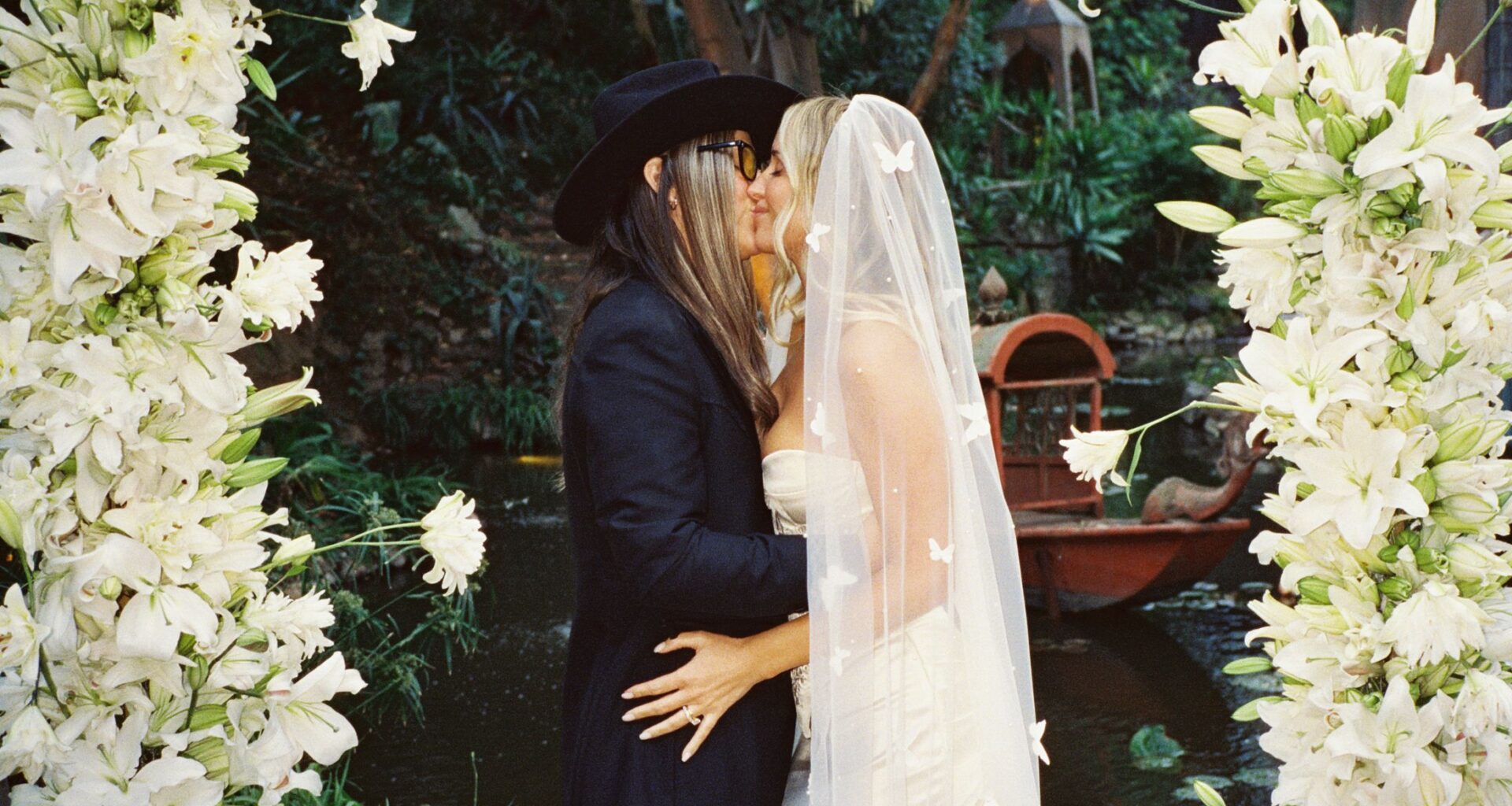 The Brides Hosted a Whimsical Los Angeles Wedding Filled With Butterflies and Chartreuse Details