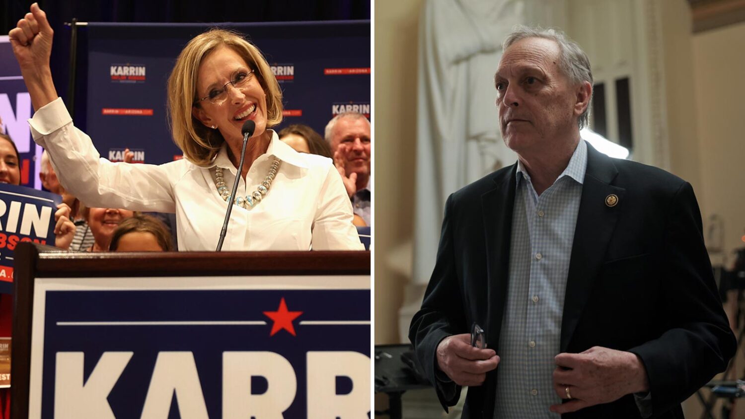 New polling on the Arizona governor's race shows Karrin Taylor Robson leading U.S. Rep. Andy Biggs ...