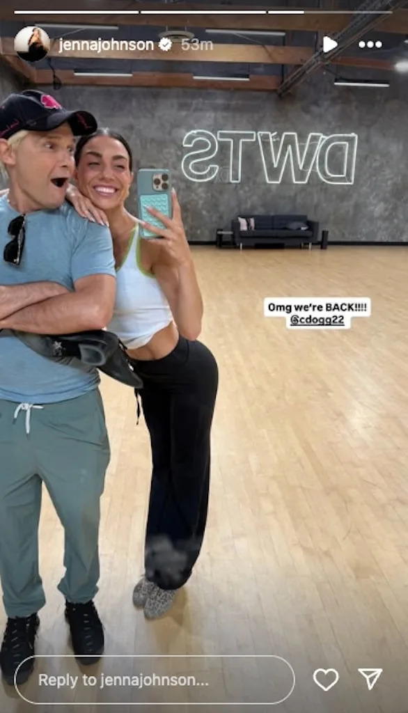 Corey Feldman, Jenna Johnson, Dancing With the Stars rehearsal reunion