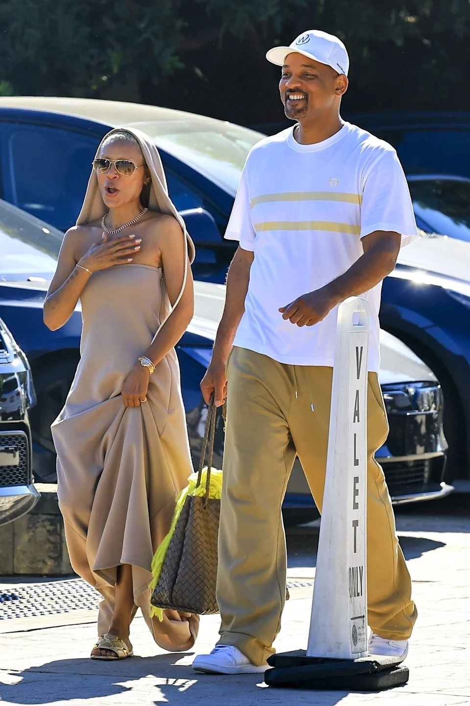 The “Set It Off” star paired her look with gold sandals and accessories. BACKGRID