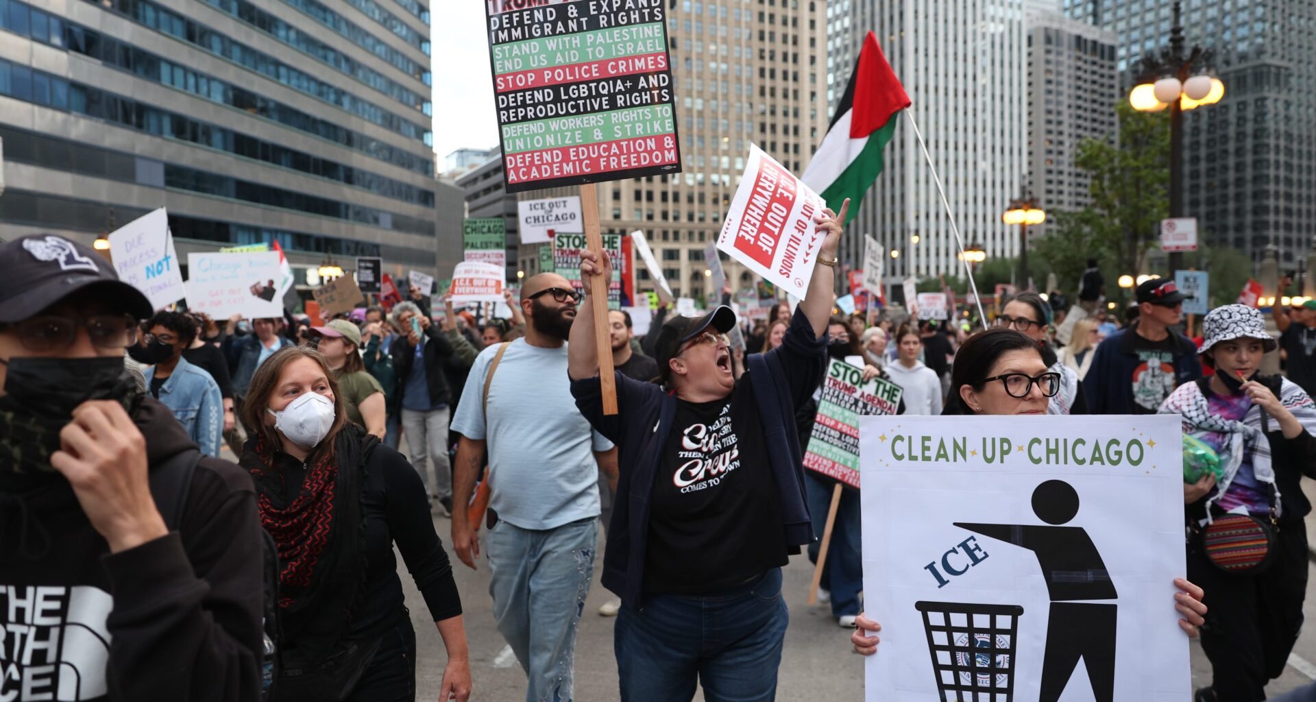 Thousands March Downtown To Protest Trump's Deportation Threats