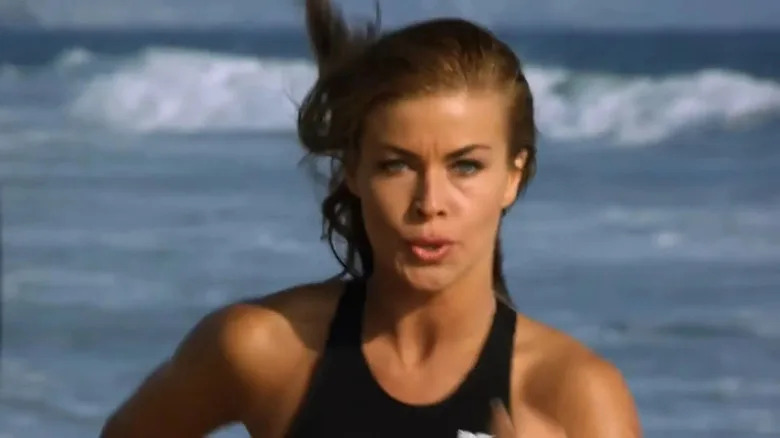Lani McKenize jogging on the beach on Baywatch