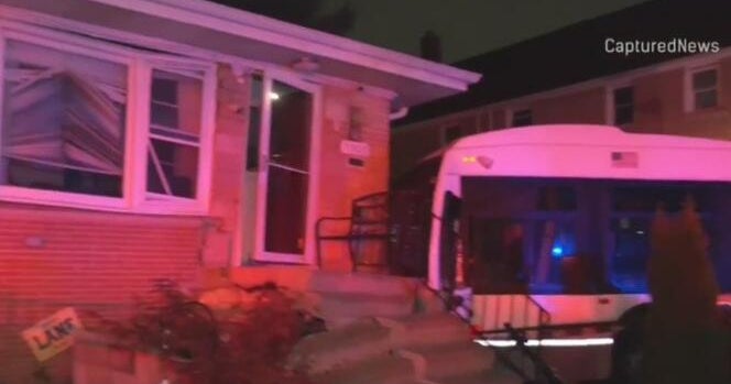 CTA bus slams into house after another driver causes it to lose control on Chicago's Northwest Side