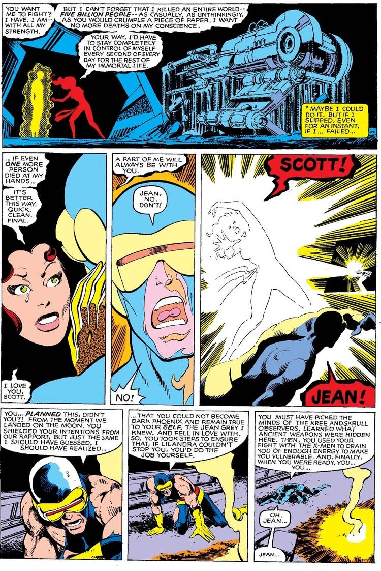 Jean Grey sacrifices herself