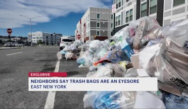 Residents say piled trash at East New York housing complex causing stench, blocked hydrants