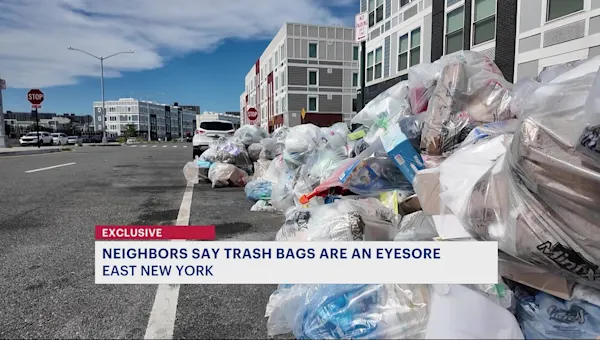 Residents say piled trash at East New York housing complex causing stench, blocked hydrants