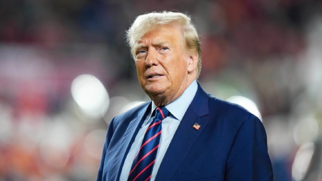 Donald Trump attends a football game