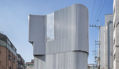 drawing works clads one-person house in seoul with layered corrugated steel facade