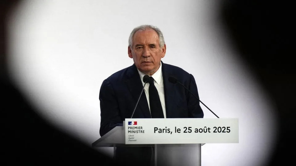 France's Prime Minister Francois Bayrou speaks during a press conference in Paris, on August 25. - Dimitar Dilkoff/AFP/Getty Images