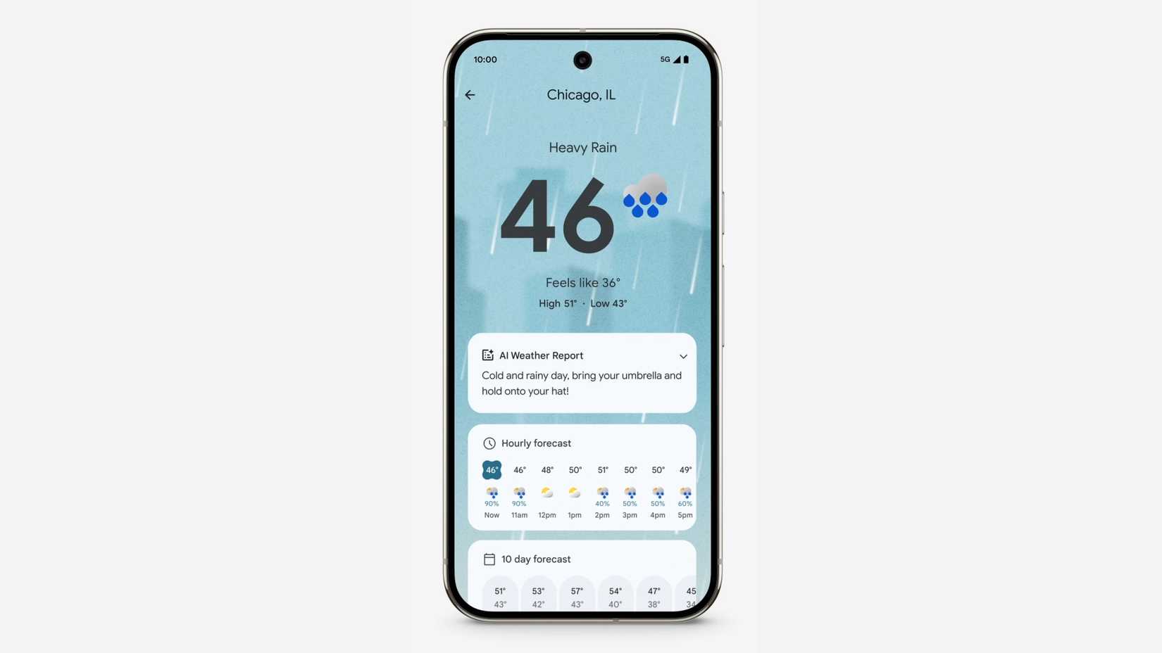 Pixel Weather on a Pixel phone.