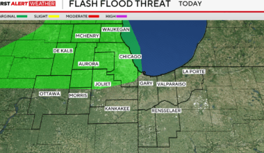 Possible thunderstorms with dangerous lightning, localized flooding for Chicago area