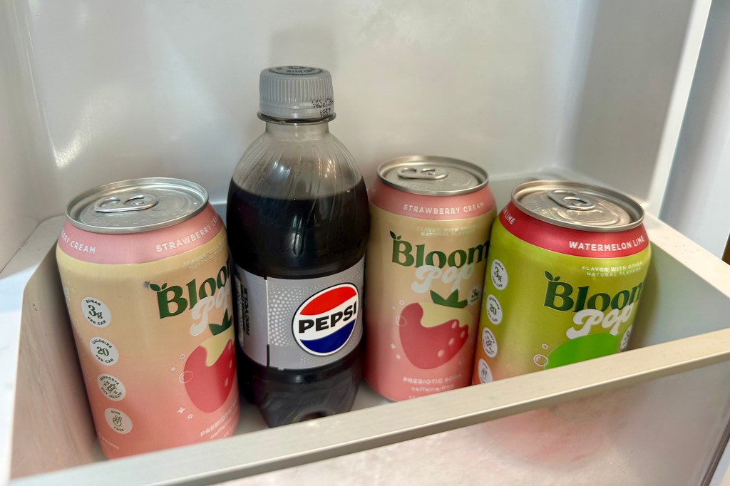 Bloom Pop and pepsi in fridge