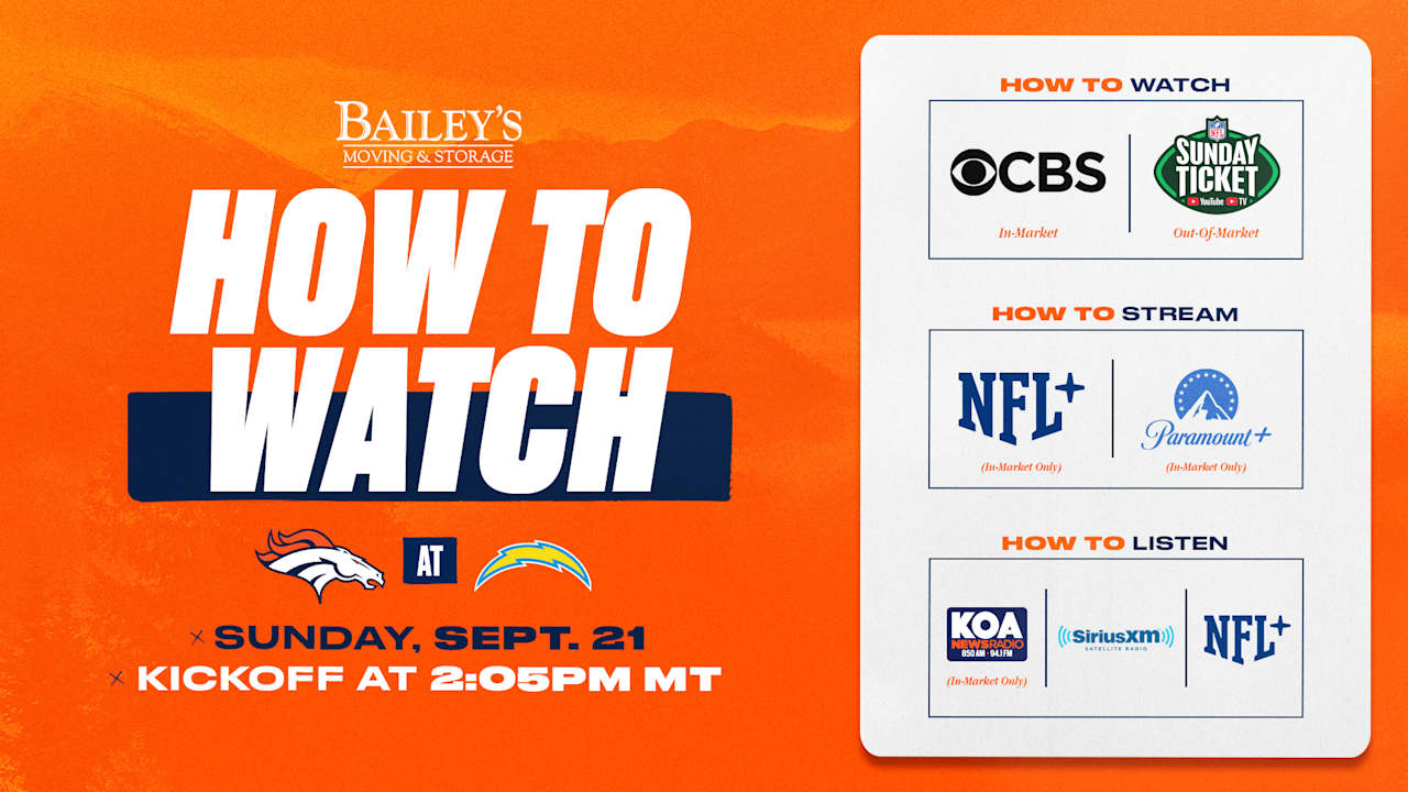 How to Watch: Broncos at Chargers