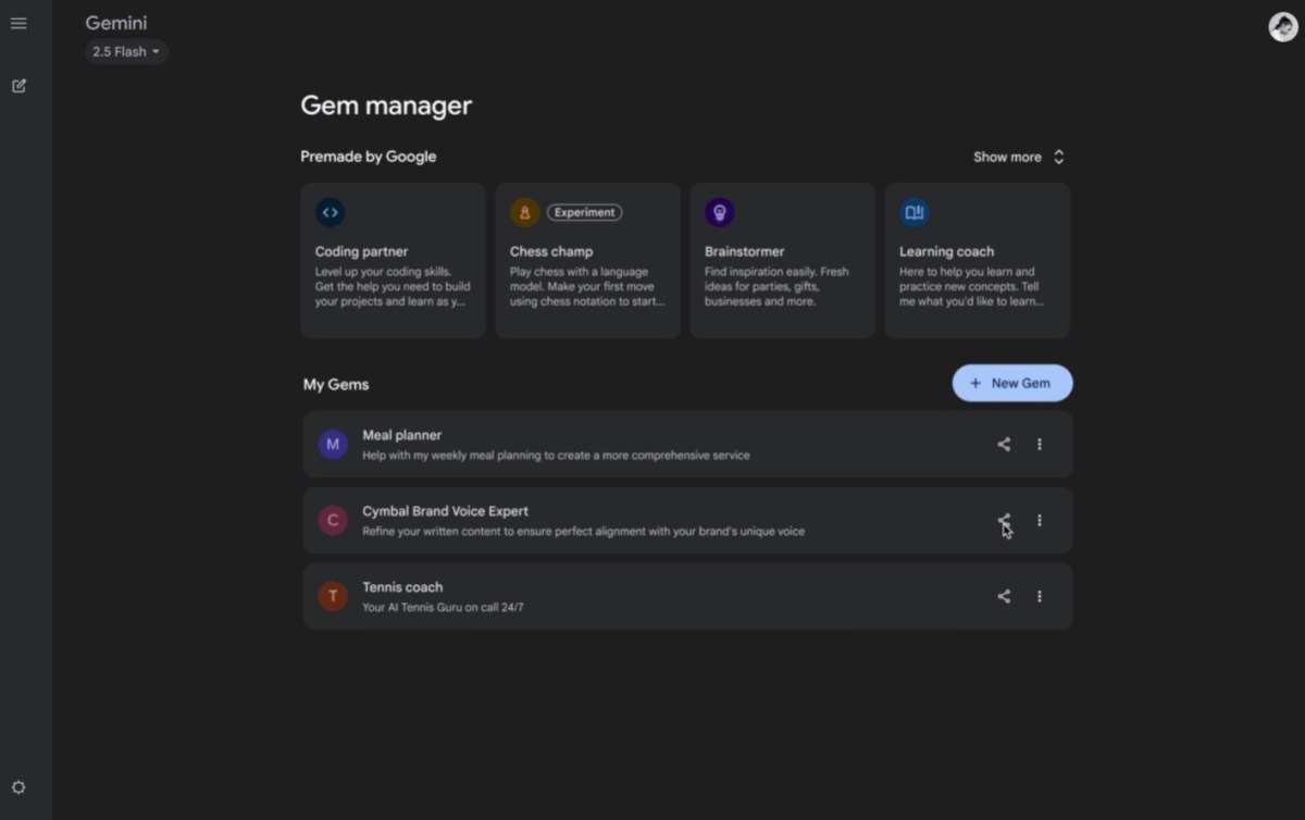 Google now lets you share your custom Gemini AI assistants known as Gems