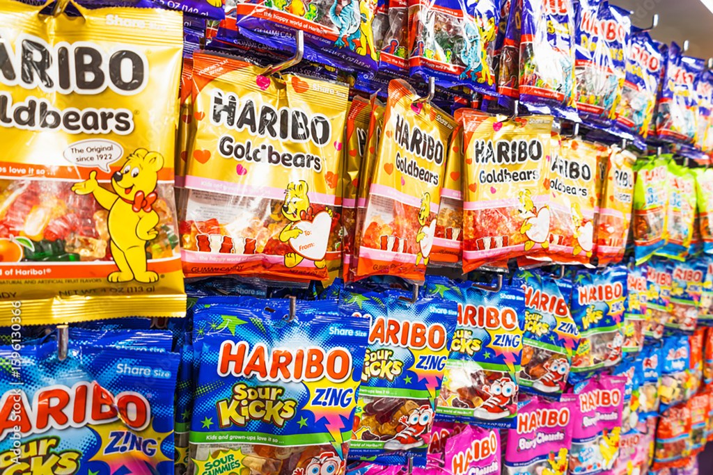 assorted gummies at a store