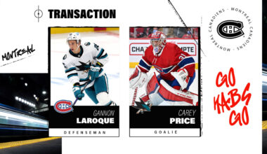 Canadiens acquire defenseman Gannon Laroque from the San Jose Sharks