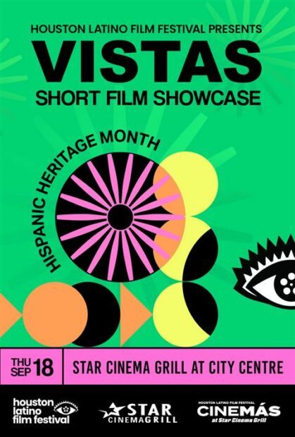 A graphic reading "VISTAS Short Film Showcase"