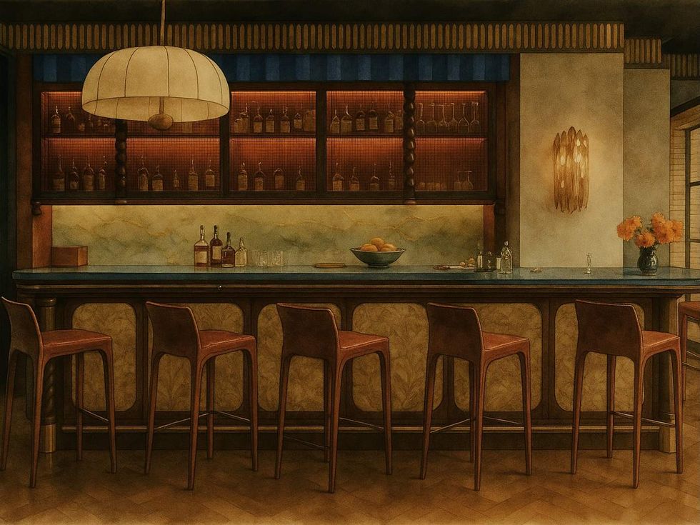 Hotel Daphne bar illustration