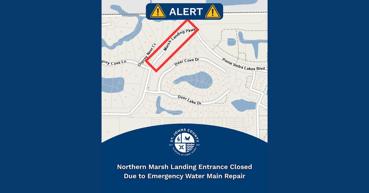 Emergency water main repair closes Marsh Landing entrance in Ponte Vedra Beach – Action News Jax