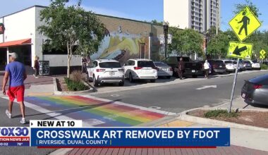 Jacksonville rainbow crosswalks painted over following statewide order on street art – 104.5 WOKV