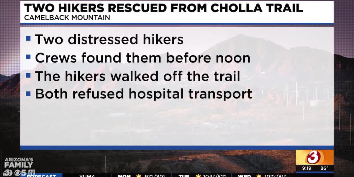 Several hikers rescued from mountain trails across Phoenix