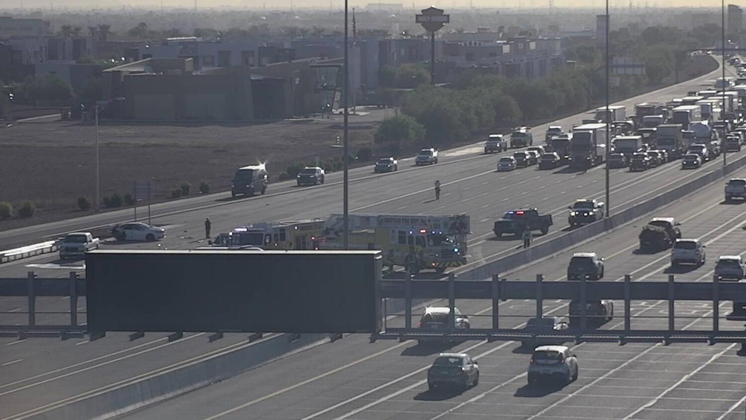 A crash blocked a portion of I-10 in the West Valley on Wednesday morning....