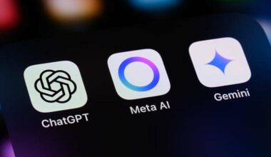 Artificial Intelligence AI Assistant Apps - ChatGPT, Meta AI, Gemini