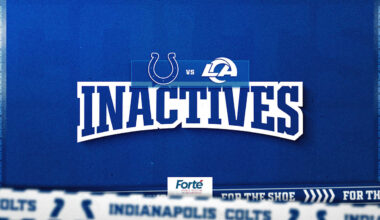 Colts announce 7 inactive players for Week 4 game vs. Los Angeles Rams