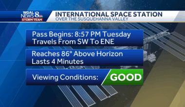 International Space Station will fly over South-Central Pa. Tuesday night