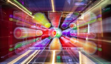 Cyber influenced, colorful warped image of a slot machine