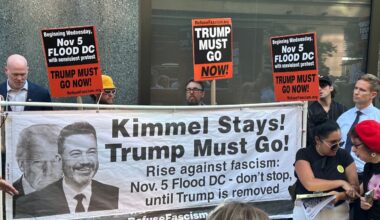Many protesters said the move crosses a line silencing dissent. (Spectrum News NY1/Louis Finley)