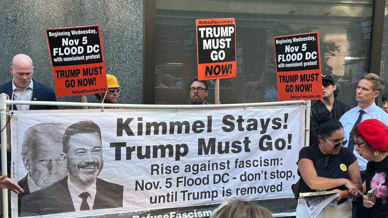 Many protesters said the move crosses a line silencing dissent. (Spectrum News NY1/Louis Finley)