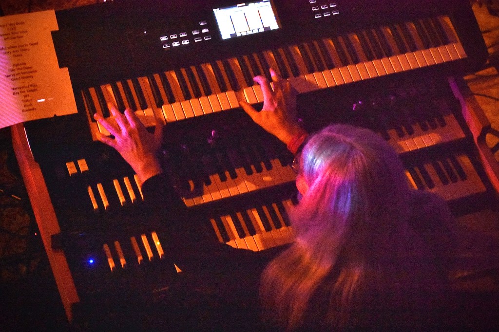 Keyboardist on stage