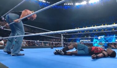 Brock Lesnar splits his pants giving Ron Cena an F5
