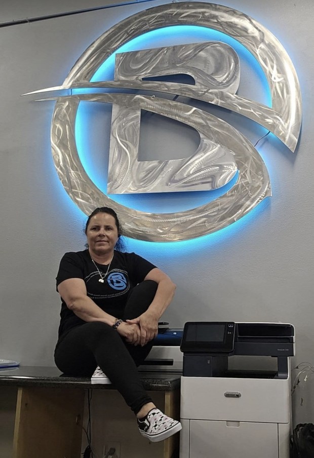 Balanced Fitness & Health housekeeping manager Cristina Clay creates art installations for the La Jolla facility. (Provided by Cristina Clay)