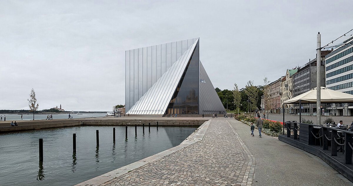 luca poian unveils helsinki museum concept with folding geometries