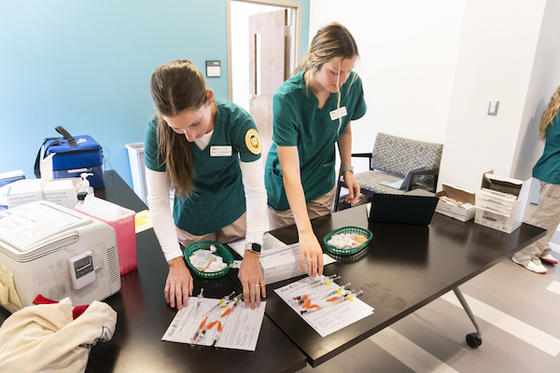 School of Nursing students at the MAP Clinic in the Population Health Center.