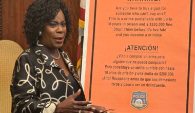 New Philly gun store signs warn against buying a gun for others